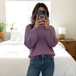 Purple Cable Knit Sweater